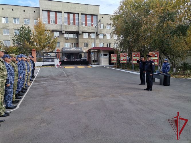 Торжественное построение личного состава прошло в Управлении Росгвардии по Забайкальскому краю 