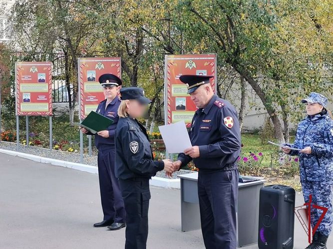 Торжественное построение личного состава прошло в Управлении Росгвардии по Забайкальскому краю 